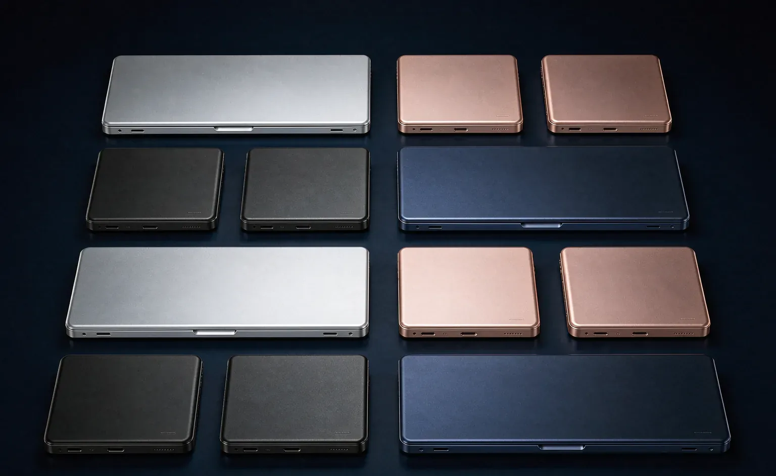Array of anodized aluminium enclosures in multiple colours